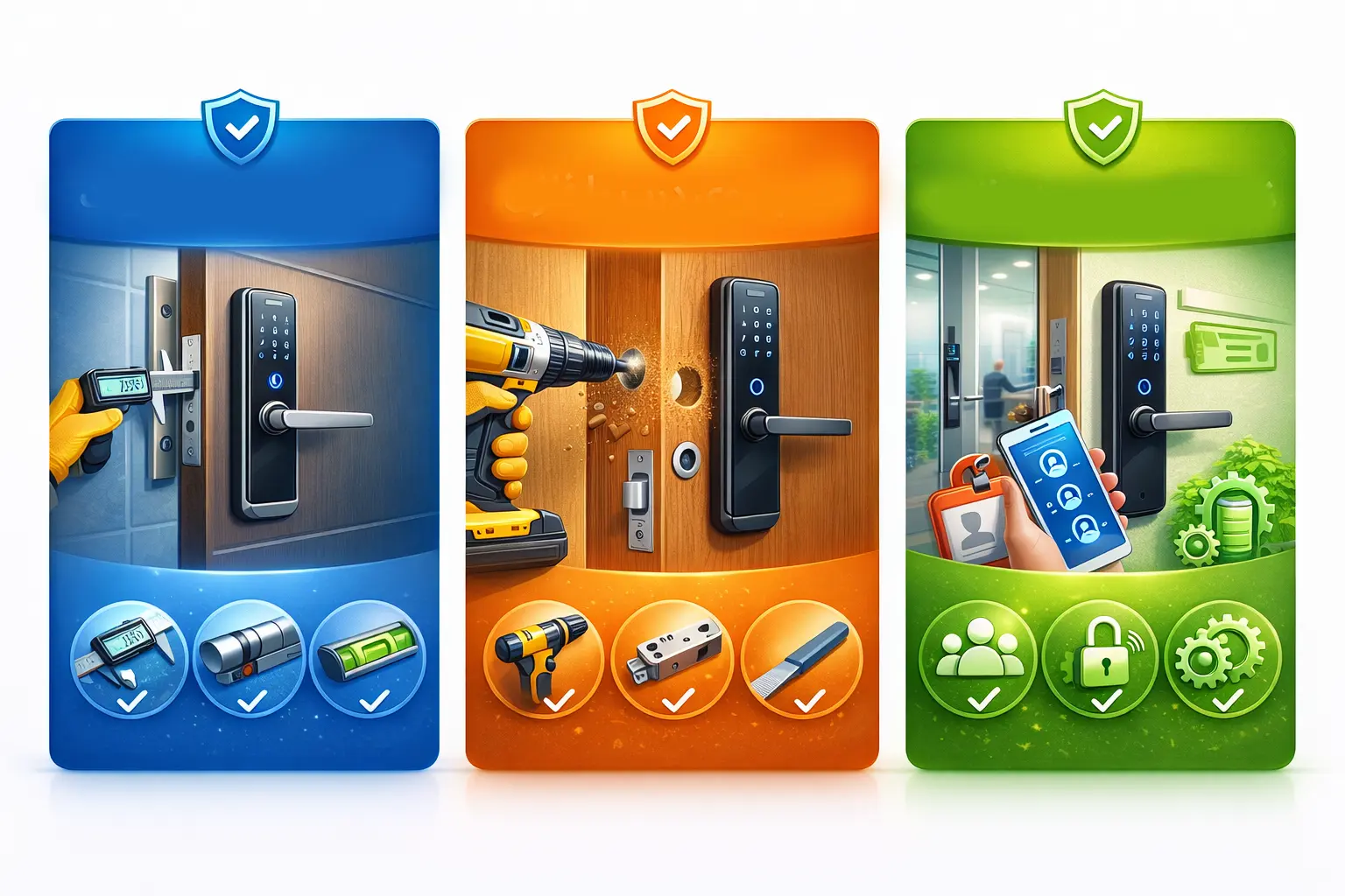 نصب دستگیره هوشمند روی انواع درب